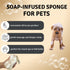 Pet Sponge with Soap-Infused | Coconut Oatmeal Formula for Cats & Dogs | Simple Ingredients & Soothes Skin | 10+ Washes, brown...
