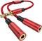 MOSWAG Earphone Splitter Headphone Splitter Adapter, 3.5mm Male to Audio Microphone Y Splitter Cable, 2 Dual 3.5mm Female Audio for iPhone Samsung...