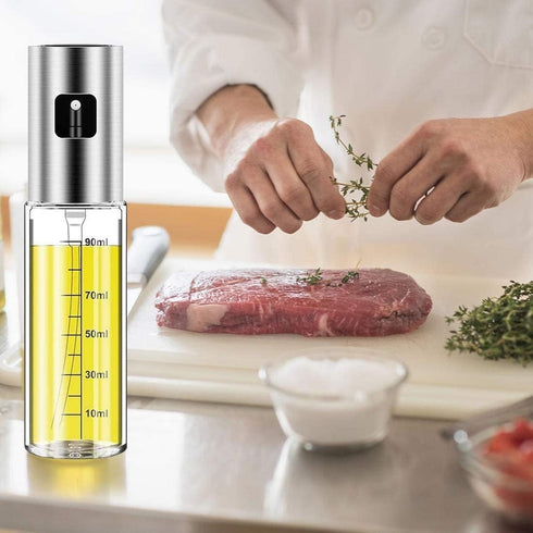 Oil Sprayer for Cooking, Olive Oil Spray Bottle for Kitchen 100ml Glass Olive Oil Sprayer Mister Oil Vinegar Spritzer Sprayer Glass Bottles for Co...