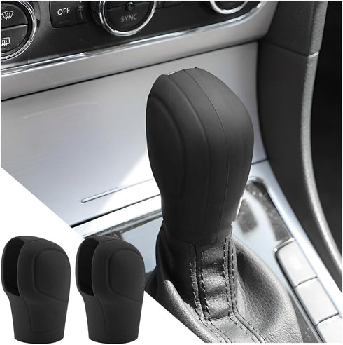 2 Pcs Car Gear Shift Knob Cover, Elastic Silicone Car Automatic Shift Protector Cover, Universal Anti-Slip Auto Knob Gear Stick Protector for Men ...