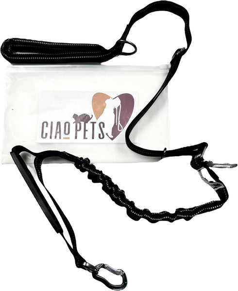 Heavy-Duty Bungee Dog Leash, Shock-Absorbing Features, Multifunctional Design, Car Seatbelt, Dual Padded Handles, Adjustable Length from 4 to 6 Ft...