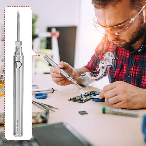 Digital Soldering Iron Tool Set, Rechargeable Cordless Solder Tool Adjustable Temperature, Welding Tool Kit with 3pcs Soldering Iron Tip, USB char...