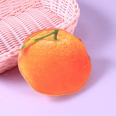Zip Around Wallet Mini Wallet Kid Coin Purse Keychain Wallet Pouch Fruit Purse Novelty Purses for Women Orange Mini Purse Coin Pouch for Keychain ...