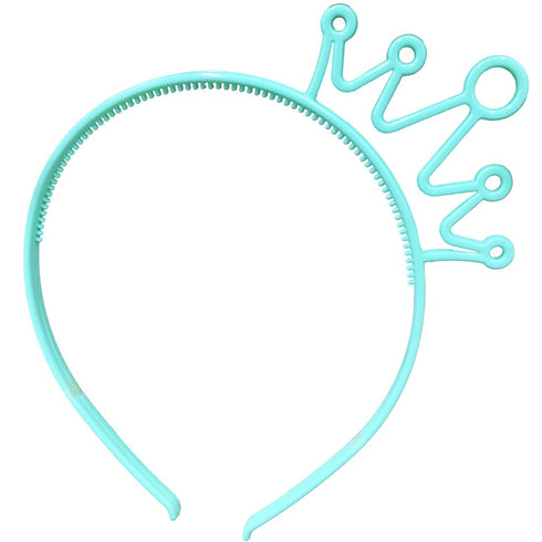 XIMA 12pcs Spring Colors ABS Plastic Material Crown Girls Headbands Tiaras Head Band Princess Children Headear Hair Accessory (SP-Crown)...