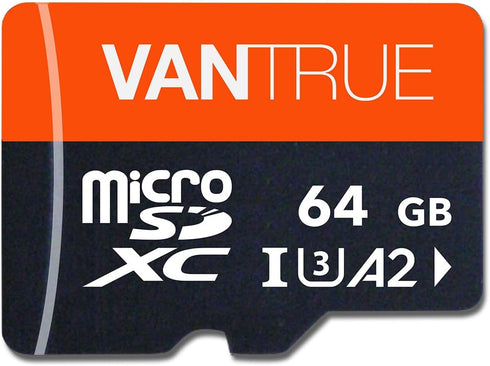 Vantrue 64GB microSD Card with Adapter, U3 UHS-I High Speed SD Card for Dash Cams & Home Security System Video Cameras...