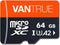 Vantrue 64GB microSD Card with Adapter, U3 UHS-I High Speed SD Card for Dash Cams & Home Security System Video Cameras...
