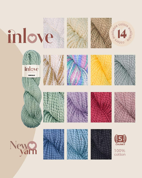 Circulo Inlove Chunky Yarn, 100% Brazilian Cotton Yarn - Baby Yarn for Crocheting Soft, Yarn for Crocheting & Knitting - Crochet Yarn, Pack of 1 H...