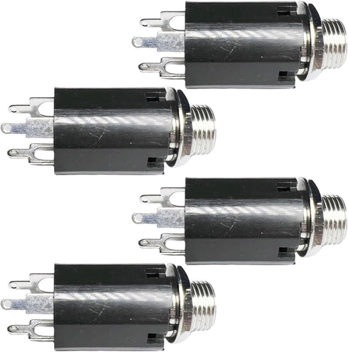 CESS 6.35mm 1/4 Inch Female Stereo TRS Audio Socket Jack Connector Panel/Chassis mount - 6.35mm Stereo Socket (4 PACK)...