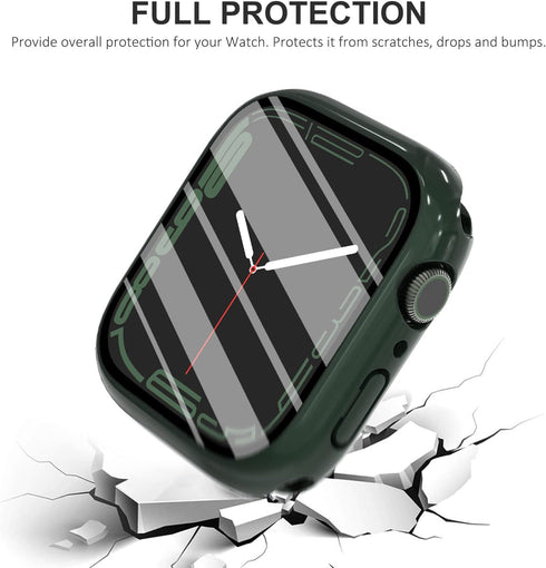 FULLIFE 6-Pack Waterproof Case for Apple Watch Series 6/5/4/SE with Tempered Glass Screen Protector, iWatch Full Protective Hard PC Bumper Case wi...