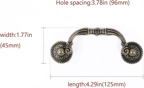 6PC Nostalgic Chic Drawer Drooping Guardrail Dresser Drawer Handles Vintage Bronze Cabinet Handles (3.78in)...