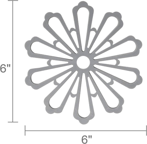 allydrew Non-Slip Insulated Silicone Carved Trivets, Flexible and Durable Floral Coasters Multi-Use Pot Holders & Placemats Set, 3 Pcs, Black, Whi...