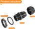 MECCANIXITY 50 Pcs Cable Gland Kit PG7 PG9 PG11 PG13.5 PG16 PG19 Adjustable Cable Connectors,Waterproof Tight Conduit Connector Plastic Conduit Fi...