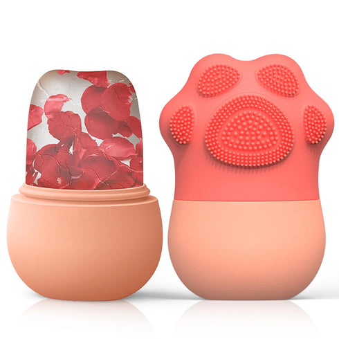 Ice Face Roller, Ice Mold for Face and Eyes,De-Puff Eye Bags,Reduce Migraine Pain,Reusable Massage Silicone Ice Mold Skin Care Tools(Pink)...