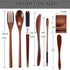 bamboo Utensils for Eating Reusable wooden travel flatware set with Case 9 Pcs durable wooden cutlery wooden spoons forks and chopsticks Wood Flat...