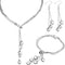 Droutti 3 Pack Italian Silver Heart Chain Necklace for Women, Long Five-line Chain Heart Love Line Necklace Link Chain Bracelet Heart Earring Jewe...