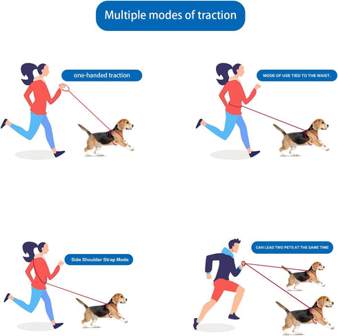 Striped Puppy Dog Leash Personalize Double Leash for Two Dogs for Dog Training Easy Cute Hands Free Leash Dog Leash for Small Dogs Leash for Mediu...