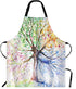 WONDERTIFY Colorful Tree Apron,Four Season Tree of Abstract Painting Bib Apron with Adjustable Neck for Men Women,Suitable for Home Kitchen Cookin...