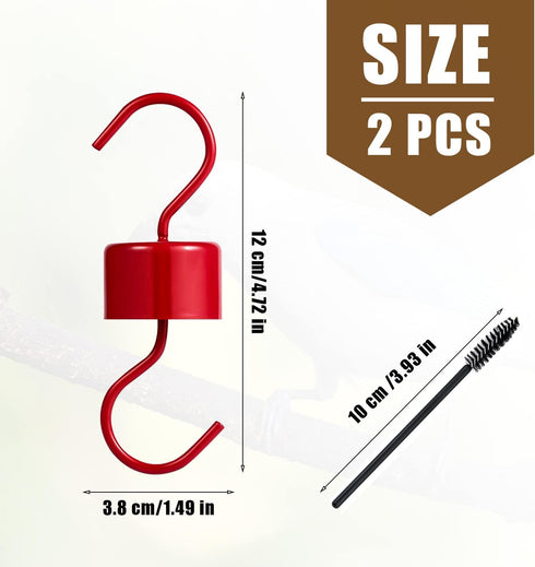 SAVITA 2pcs Ant Moat for Hummingbird Feeders Large Metal Moat Ant Moat Guard for Hummingbird Feeders Accessory Hooks for Bird Feeder with 2pcs Cle...