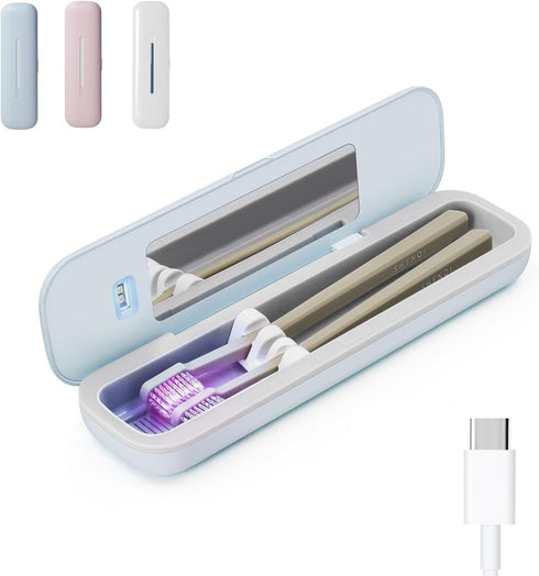 Toothbrush Holder, Toothbrush Cleaner Case, Portable USB Charging Toothbrush Cover with U V-C Light, Travel Toothbrush Holder...