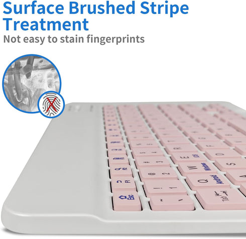 Ultra Slim Mini Wireless Bluetooth Keyboard Compatible with Amazon Kindle Fire HD 10/8/Fire Max 11/iPad 10.2"/iPad Air/iPad Pro,iPhone and Other D...