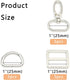 15Pcs Metal Swivel Snaps Hooks with D Rings and Tri-Glides Slide Buckles for Key Lanyard Purse Bag Straps Dog Collars DIY Sewing Hardware Craft (1...