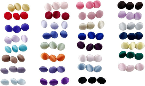 Colorful Colors Satin Cloth Button Buttonhole Wedding Dress Back Handmade DIY Accessories,1Set (50PCS Buttons and 50 Buttonhole) White...