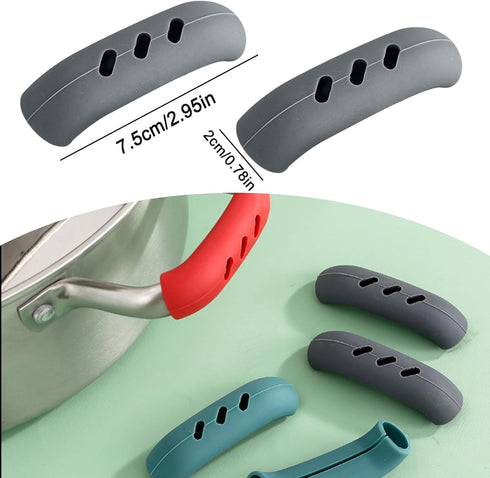 6Pcs Silicone Assist Handle Holder Grip, Cast Iron Skillet Handle Covers Heat Resistant, Non Slip Pot Grip Handle Sleeve, Hot Handle Holder Wok fo...