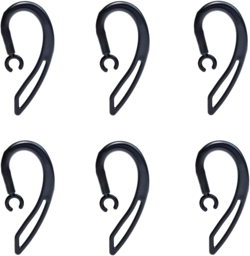 Replacement Ear Hooks for Bluetooth Headset, Universal Two Way Radio Earpiece Small Clamp Ear Loop Clips (Black, 6 Pcs)...
