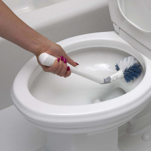 Unger No-Drip Toilet Brush Set, Flexible Neck Scrubber with Portable Carrying Caddy Holder, Discreet Bathroom Cleaning Supplies, Scrub Tough Stain...