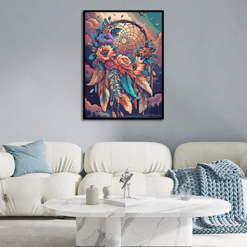 ARTMYRUI Paint by Number for Adults Canvas,DIY Dreamcatcher Paint by Number Kits on Canvas for Adults Beginner,Acrylic Oil Painting Number Kits fo...