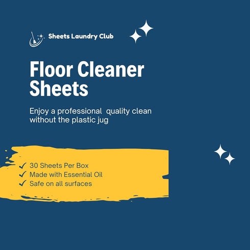 Sheets Laundry Club Liquidless Dissolvable Floor Cleaning Sheets (Lemon) Our Floor Sheets Use Plant-Based Cleaning Agents With biodegradable ingre...