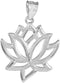 925 Sterling Silver Lotus Flower Pendant...