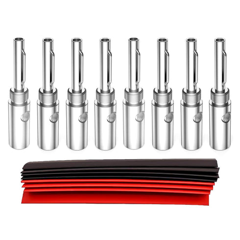 Viborg Speaker Banana Plugs Silver Plated, Screw Locking 4MM HiFi Speaker Connectors for Speaker Wire, Wall Plate, Home Theater, Audio/Video Recei...