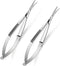 2 Pieces 4.7 Inch Embroidery Scissors Eyebrow Scissors Spring Action Curved Tip Scissors Stainless Steel Cutting Eyebrow Trimming Craft Scissor...