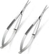 2 Pieces 4.7 Inch Embroidery Scissors Eyebrow Scissors Spring Action Curved Tip Scissors Stainless Steel Cutting Eyebrow Trimming Craft Scissor...