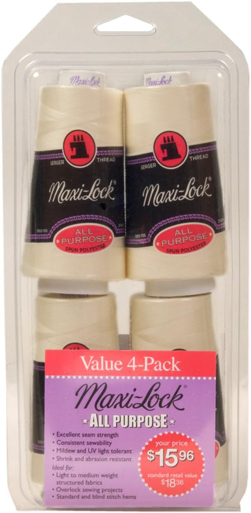American & Efird 523 Maxi-Lock All Purpose Value (4 Pack), Eggshell...