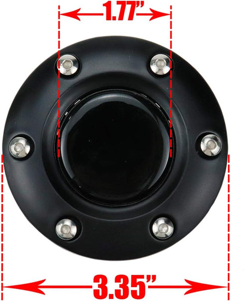 Universal Fit Black Plastic Cover 6-Bolts Steering Wheel Horn Button for Auto Car, 85mm Diameter...