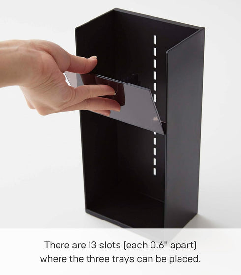 YAMAZAKI Home Tower Jewelry & Makeup Organizer, Standup Cosmetic Storage Box, Display Case - Angled - Abs Plastic...