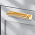 2 Pack 5 Inch 128 mm Self-adhesive Gold Barrel Knurled Cabinet Handles with Base Plate Aluminum Cabinet Pulls for Drawer Sliding Door Charcuterie ...