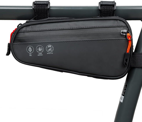 Bike Frame Bag, Water-resistant Bicycle Triangle Bag with Two Side Pockets, Top Tube Storage Pouch for Mountain Road Bike Trip, 1.2L Capacity...