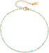 18K Gold Plated Boho Beaded Anklets for Women Dainty Gold Layered Round Ball Ankle Bracelet Pearl Cross Anklet Bracelet Waterproof Gold Jewelry Gi...