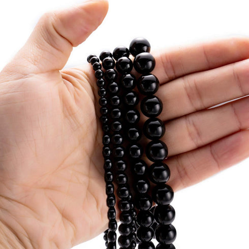 Natural Black Onyx Stone Round Loose Semi Gemstone Beads for Jewelry Making 10MM 38PCS...