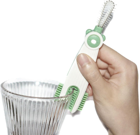 3 in 1 Cup Lid Gap Cleaning Brush Set, Multifunctional Cup Cover Cleaning Brush, Small Cleaning Brushes for Nipple, Water Bottle Lid, Home Kitchen...