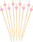 BambooMN 7.1 Inch Pink Heart Bamboo Food and Drink Pick Skewers for Catered Events, Holiday's, Restaurants or Buffets Party Supplies, 100 Pieces...