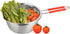 Stainless Steel Perforated Metal Colander Strainer with Long Red Handle Sieve Sifters Use for Kitchen Food Pasta Noodles Spaghetti Vegetables Silv...