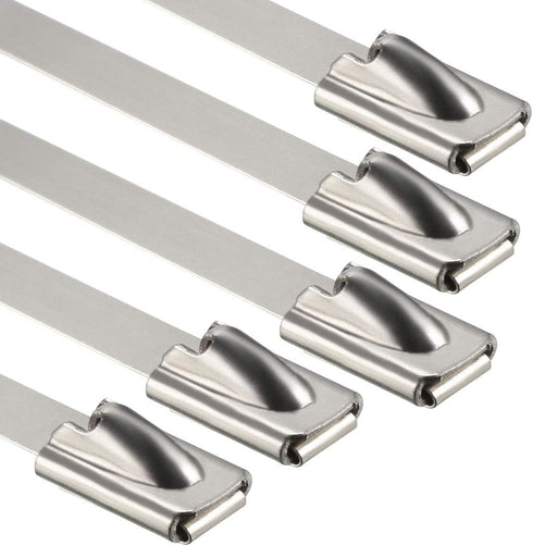 uxcell 20 Inches Stainless Steel Cable Zip Ties Multi-Purpose Metal Exhaust Wrap 20pcs...