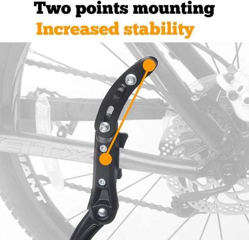Bike Kickstand Adjustable Rear Mount aluminum alloy Bicycle Kickstand for 24” 26” 700C 27.5” 28” inch Mountain Bike Adult Bike...