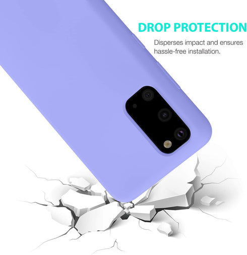 ZUSLAB Nano Silicone Case Compatible with Samsung Galaxy S20, Liquid Silicone Rubber Shockproof Bumper Soft Cover Purple...