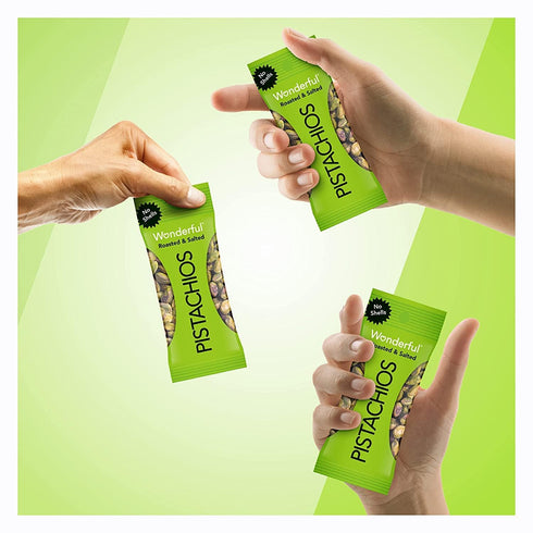 Wonderful Pistachios No Shells, Roasted & Salted Nuts, 0.75 Ounce Bag (Pack of 9), Protein Snacks, Gluten Free, On-the-Go, Individually Wrapped Sn...