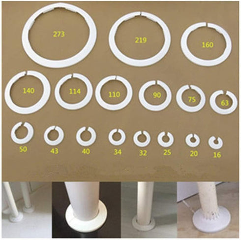 Wall Flange Cover Collars Plastic Radiator Pipe Collars, 4 Pieces, Wall Flange Cover for Water Pipe Drain Line Outer Diameter Flange Decoration (1...